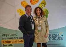 Hubert Leclercq of Rubisco, stonefruit farmer, with Chérie Meyer of GoReefers